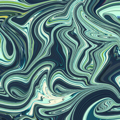 Fototapeta premium Abstract fluid marble background with swirling blue, teal, and green lines. Perfect for modern design, fashion, and interior art concepts.