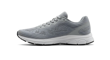 Modern running shoes mockup, breathable mesh design, isolated on white background