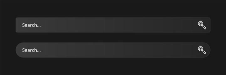 Obraz premium Modern search engine bar set for UI/UX projects, dark elegant style.