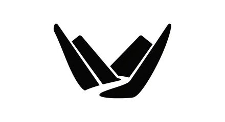 Abstract black symbol on white background