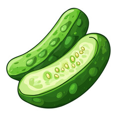 Minimal flat vector of a Cucumber Salad, 2D icon-style illustration on white background