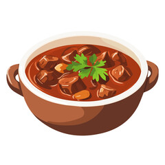 Minimal flat vector of a Goulash, 2D icon-style illustration on white background