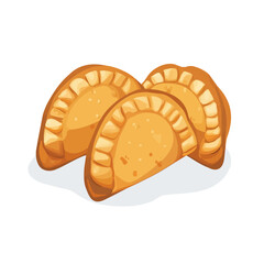 Minimal flat vector of a Empanadillas, 2D icon-style illustration on white background