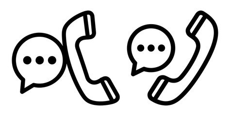 Vector art of two phone handsets with speech bubbles