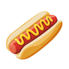 Minimal flat vector of a Hot Dog, 2D icon-style illustration on white background