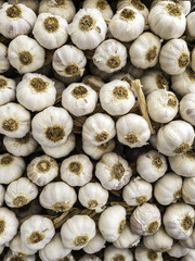 Dried garlic in a market