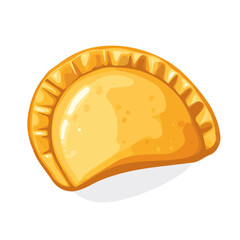 Minimal flat vector of a Empanadillas, 2D icon-style illustration on white background