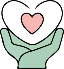 Hand holding a pink heart symbolizing love charity care support and affection