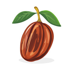 2D flat vector illustration of a Date Fruit in icon style, isolated on white background