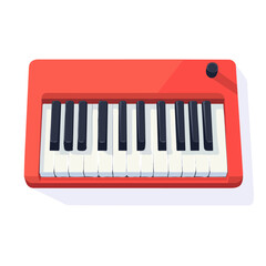 Keyboard Piano, flat style 2D vector image, isolated on a white background