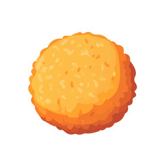 Minimal flat vector of a Croquette, 2D icon-style illustration on white background