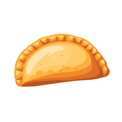 2D flat vector illustration of a Empanada in icon style, isolated on white background