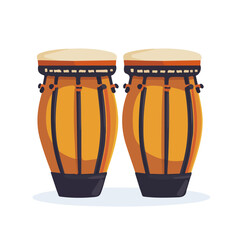 Flat 2D Congas illustration, vector graphic in icon style, on white background