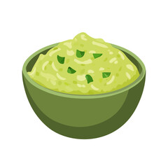 2D flat vector illustration of a Guacamole in icon style, isolated on white background