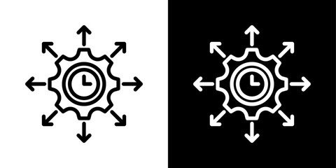 Capacity Planning Icon Of Flat Black And White Style Vector 