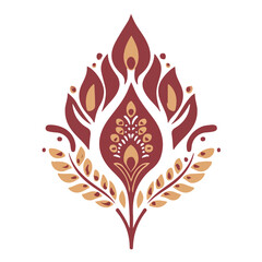 2D flat vector illustration of a Henna in icon style, isolated on white background