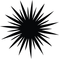 Fototapeta premium Sharp starburst silhouette icon abstract geometric shape radiant explosion sparkle effect graphic element for design