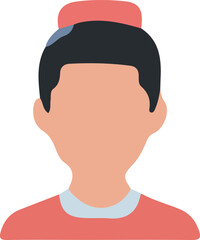 Minimalist illustration of a service person with uniform and pink hat in flat design