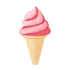 2D flat vector illustration of a Gelato in icon style, isolated on white background