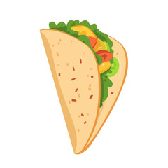 Flat 2D Falafel illustration, vector graphic in icon style, on white background