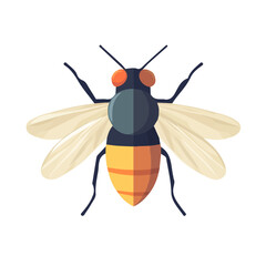 Fly, flat style 2D vector image, isolated on a white background