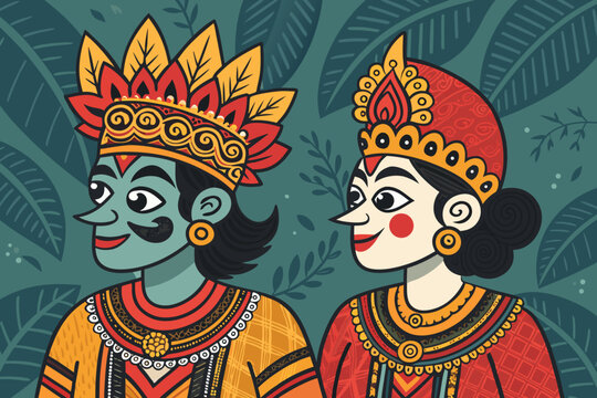 Wayang Character Nakula And Sadewa Twins Bold Premium Digital Asset Perfect for Editorial Content