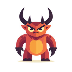 Flat 2D Imp illustration, vector graphic in icon style, on white background