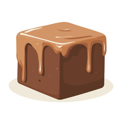 Fudge, flat style 2D vector image, isolated on a white background