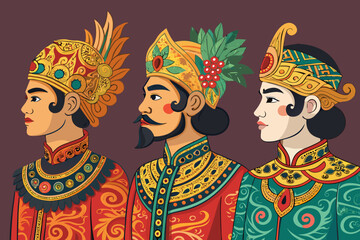 Wayang Characters With Intricate Costumes Bold Professional Photo Great for Commercial Projects