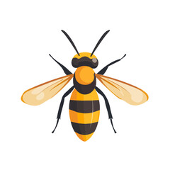 Hornet in a clean 2D flat vector icon style, minimal and simple, set on a plain white background.