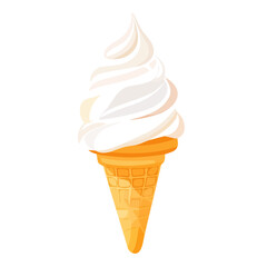 2D flat vector illustration of a Ice Cream Cone in icon style, isolated on white background