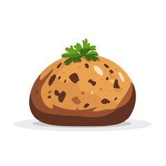 2D flat vector illustration of a Haggis in icon style, isolated on white background