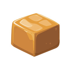 2D flat vector illustration of a Fudge in icon style, isolated on white background