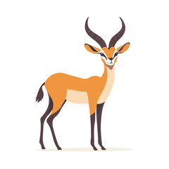 2D flat vector illustration of a Gazelle in icon style, isolated on white background