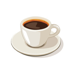 Flat 2D Espresso Shot illustration, vector graphic in icon style, on white background