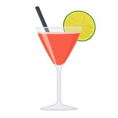 2D flat vector illustration of a Daiquiri in icon style, isolated on white background