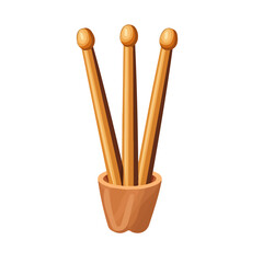 2D flat vector illustration of a Drumsticks Holder in icon style, isolated on white background