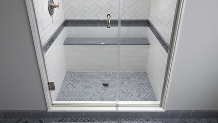 Modern glass shower enclosure in minimalist bathroom design