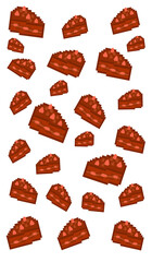 Pixel art vertical chocolate cake pattern