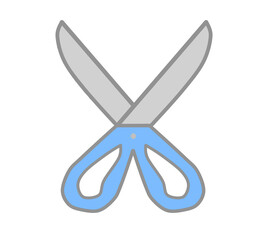 Blue scissors clip art design