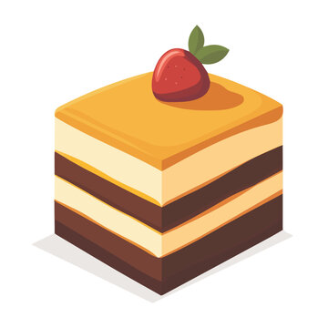Kue Cubir, flat style 2D vector image, isolated on a white background
