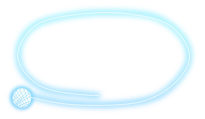 Glowing Blue Yarn Round Frame