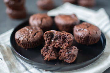 sweet home made dark chocolate muffins
