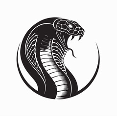 Serpent Cobra Head Logo Design Vector isolated on white background