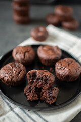 sweet home made dark chocolate muffins