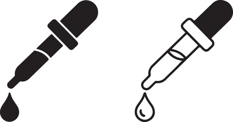 Dropper Icon Vector Illustration Isolated on White Background for Medicine and Laboratory Use