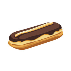 Minimal flat vector of a Eclairs, 2D icon-style illustration on white background