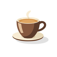 Coffee, flat style 2D vector image, isolated on a white background