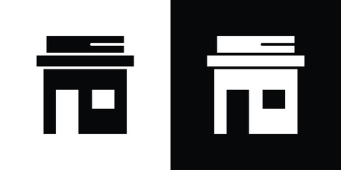 Store icons set. vector icons designed in filled style