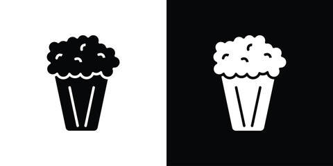 Popcorn icons set. vector icons designed in filled style